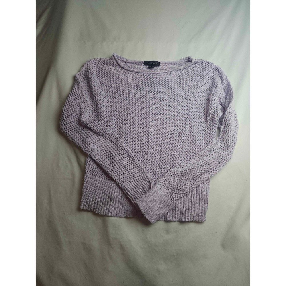 Sanctuary Sweater Women's Lavender Puprle‎ Open Knit Long Sleeve Pullover - XS